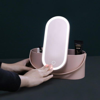 Boîte à maquillage avec miroir LED intégré